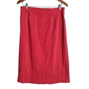Vintage 90's Leslie Fay Pink Pencil Skirt Size 14 Below the Knee with Slit